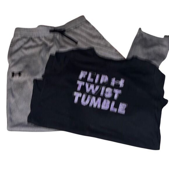 Girls Under Armour Flip Twist Tumble Tee/Swear Set YXL - Picture 1 of 4